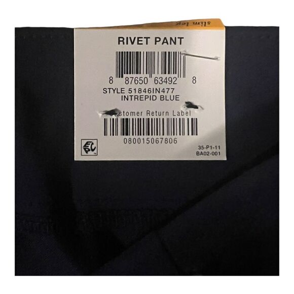 JM Collection Women's Studded-Rivet Ankle Pants Intrepid Blue Petite Small Short - Picture 9 of 9